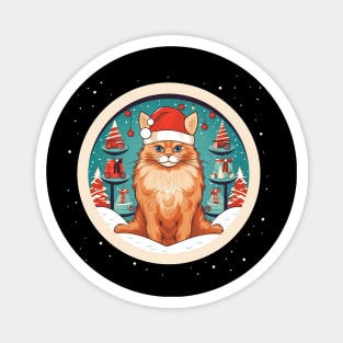 Somali Cat Xmas, Love Cats Magnet